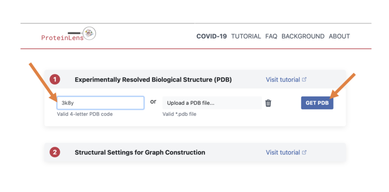 Input the PDB ID "3K8Y" and select "get PDB"