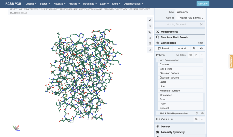 Screenshot of ion channel ball-and-stick model