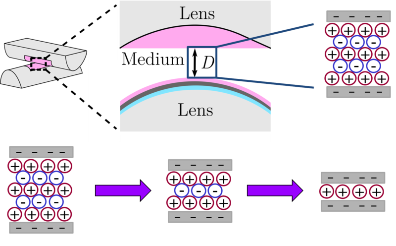 simplified diagram of the action of a surface force balance